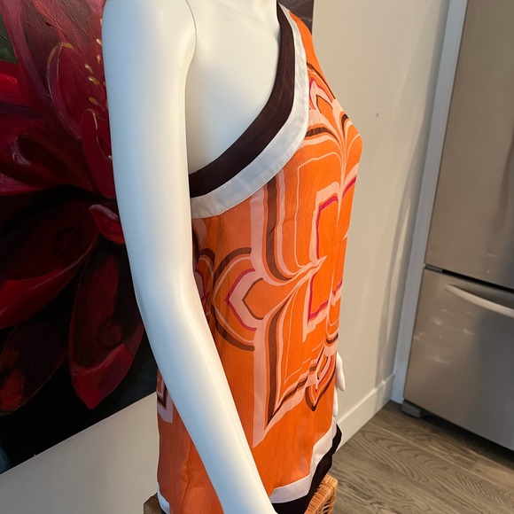 BEBE top, orange in design, size xs, LIKE NEW - Picture 7 of 11